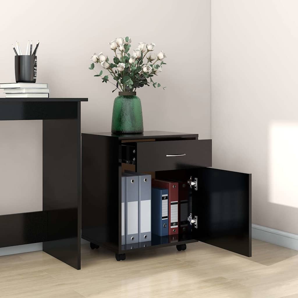 Vidaxl rolkast 45x38x54 cm bewerkt hout zwart