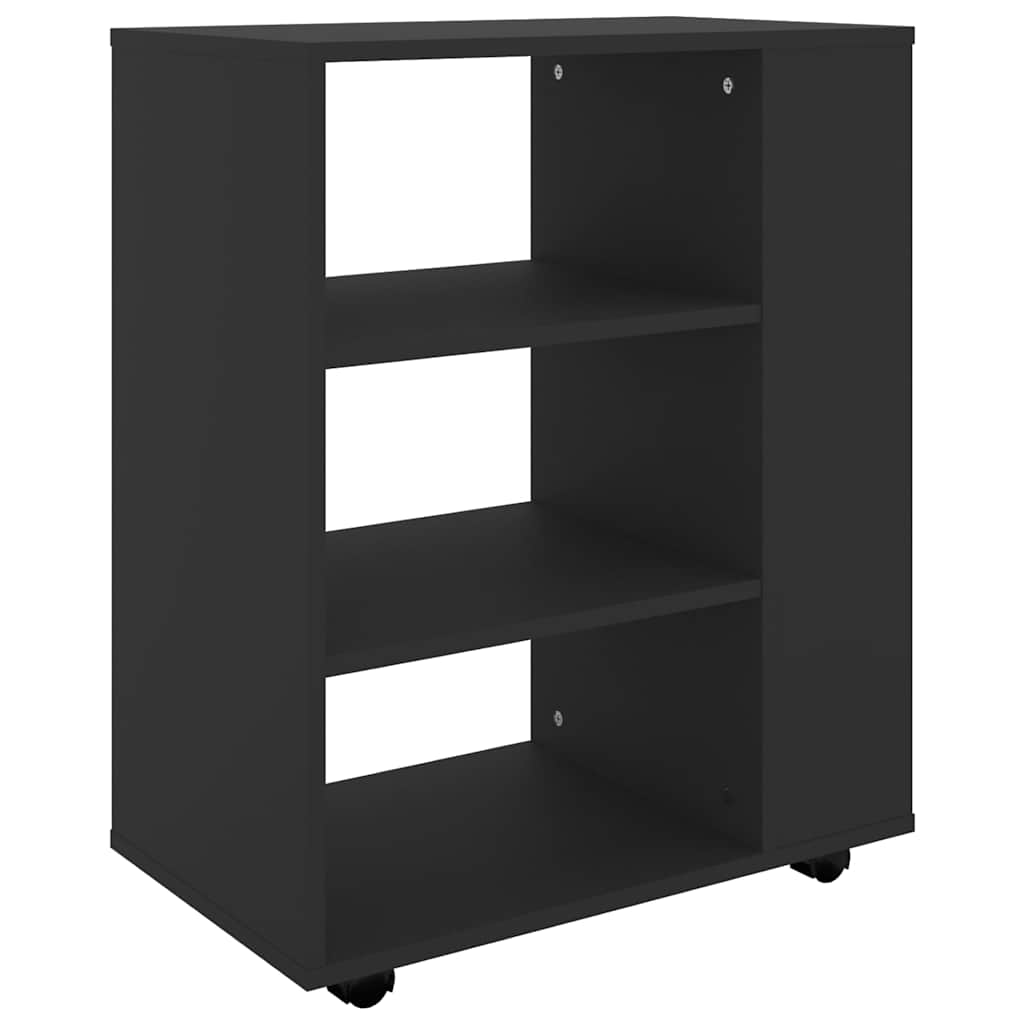 Vidaxl rolkast 60x35x75 cm bewerkt hout zwart