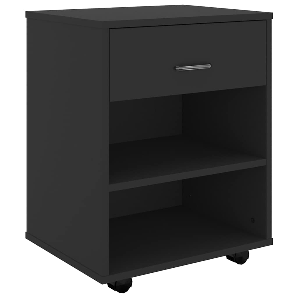 Vidaxl rolkast 46x36x59 cm bewerkt hout zwart