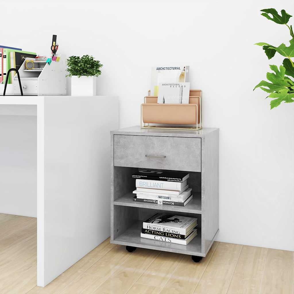 Vidaxl rolkast 46x36x59 cm bewerkt hout betongrijs