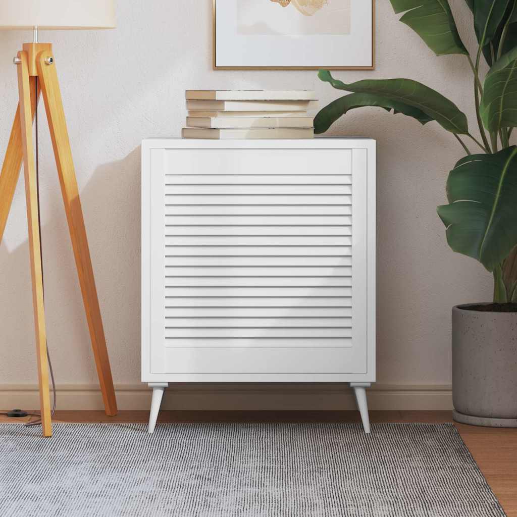 Vidaxl kabinetdør med lameller 61,5x59,4 cm fast fyrretræ hvid hvid