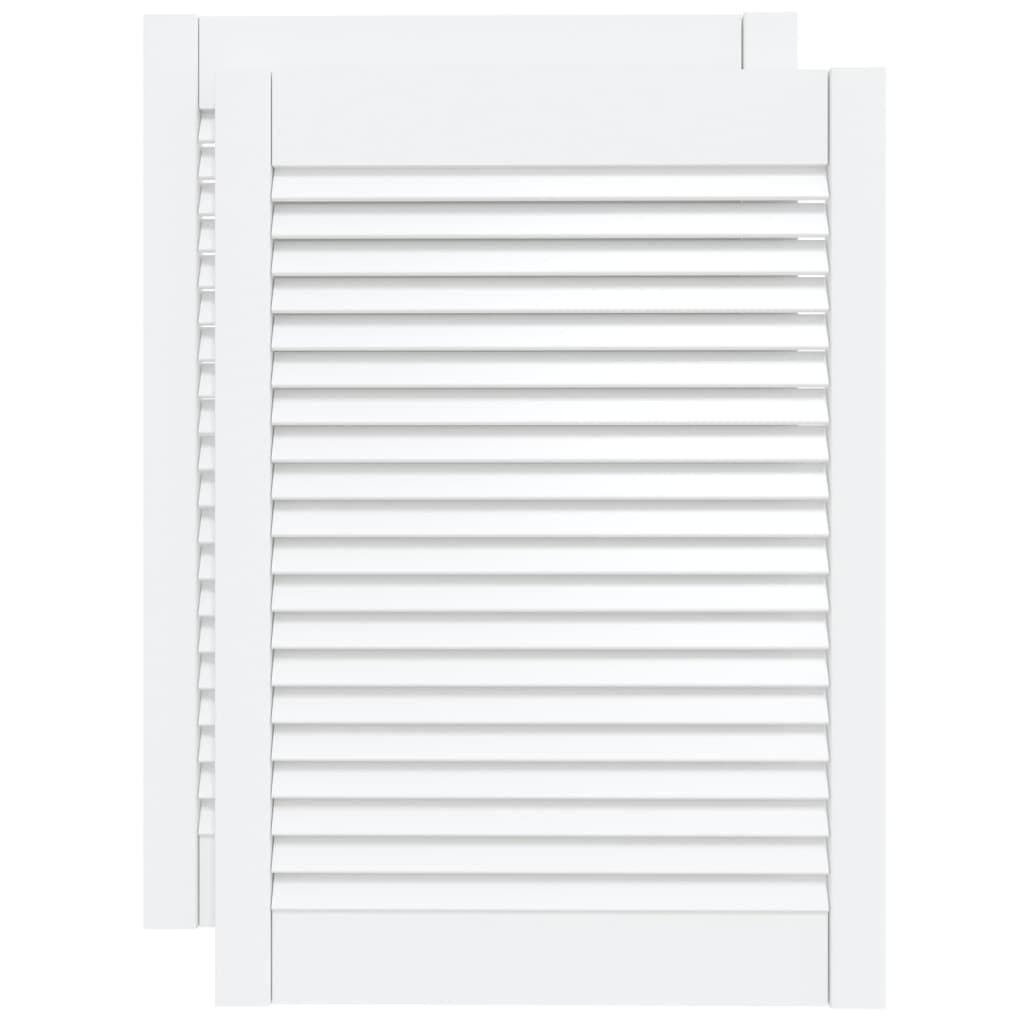 Vidaxl kabinetdøre med lameller 2 stk 69x49,4 cm fast fyrretræ hvid hvid