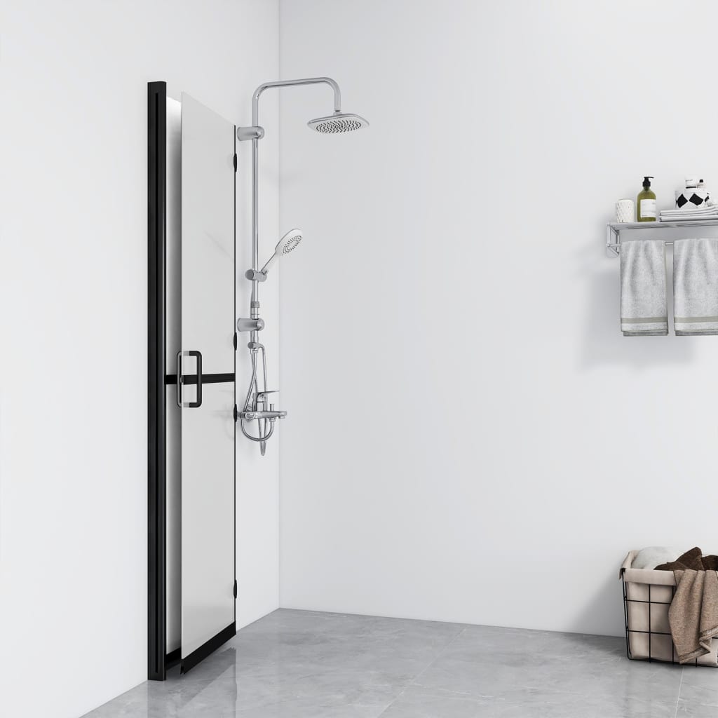Vidaxl walk-in bruser væg sammenfoldelig 90x190 cm ESG-Glas Mat