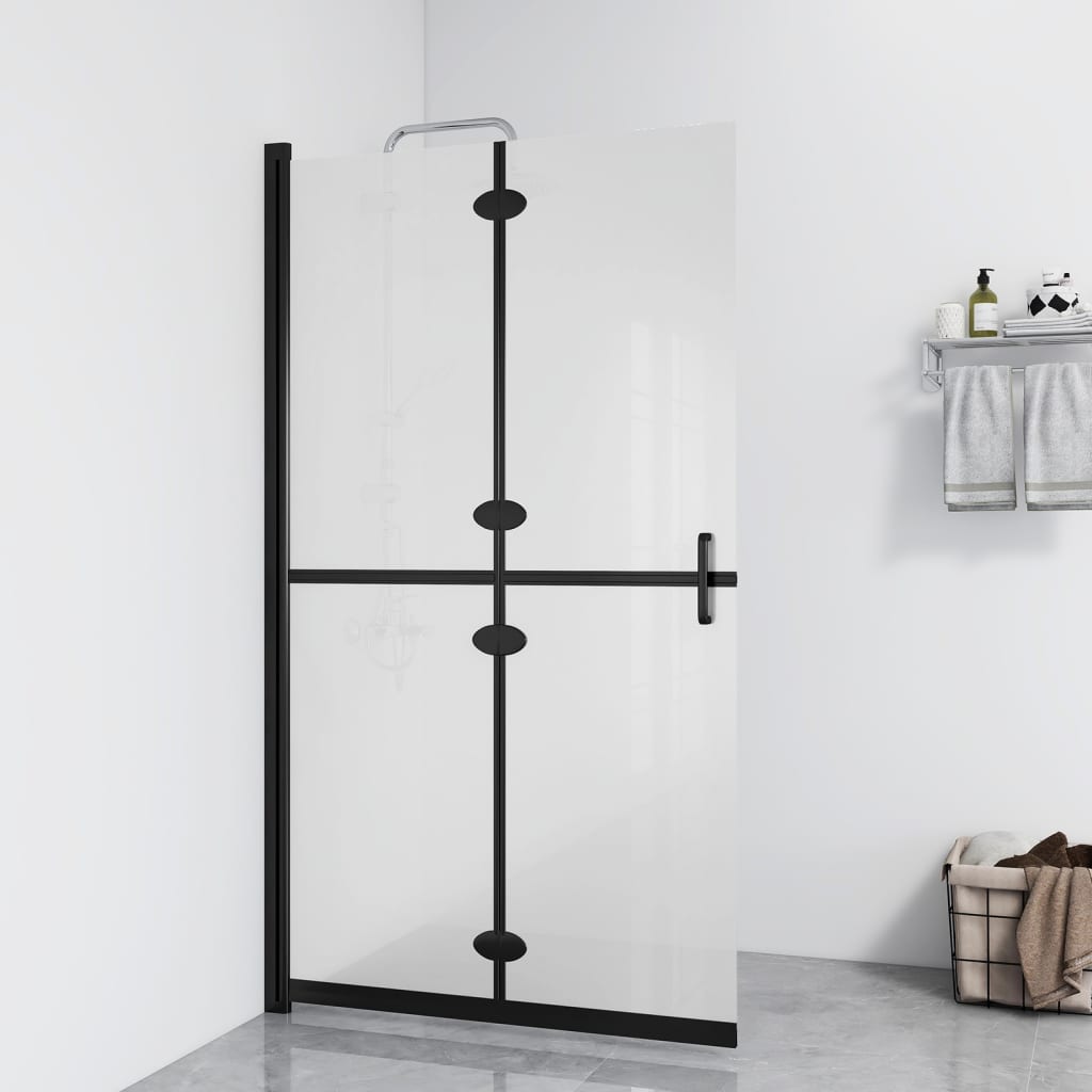 Vidaxl walk-in bruser væg sammenfoldelig 90x190 cm ESG-Glas Mat