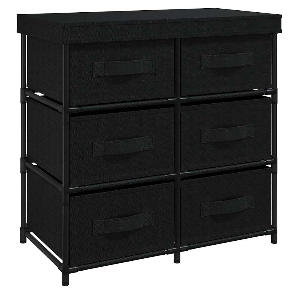 Vidaxl opbergkast met 6 lades 55x29x55 cm staal zwart