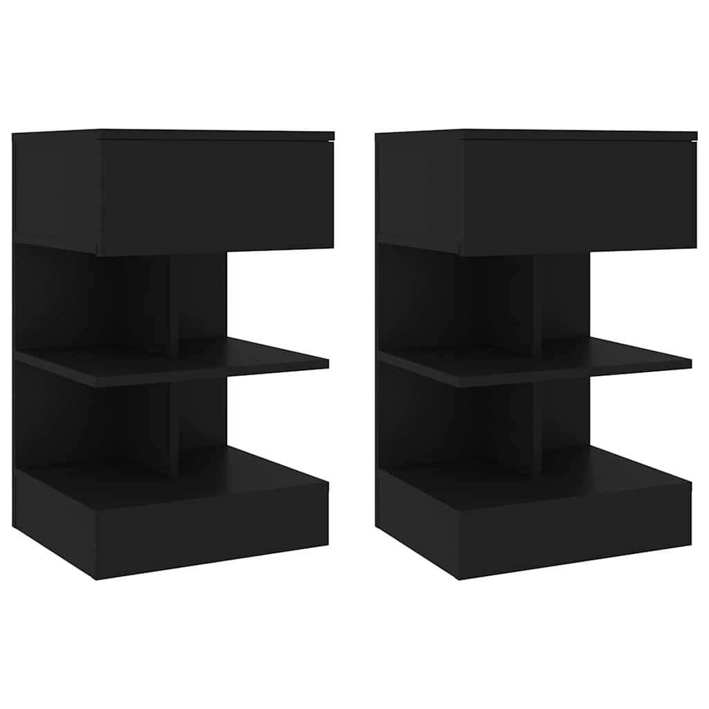 Vidaxl nachtkastjes 2 st 40x35x65 cm spaanplaat zwart