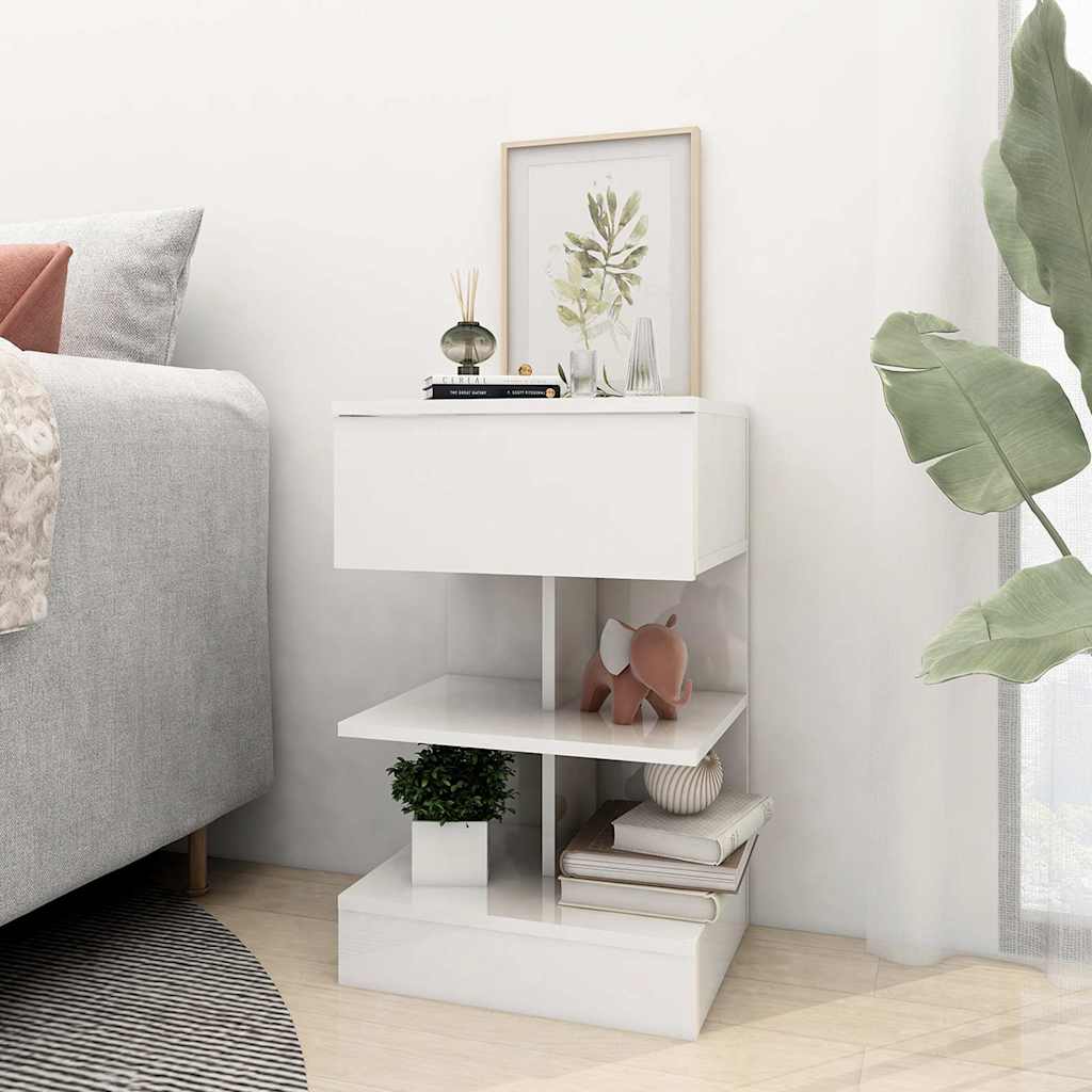 Vidaxl nachtkastjes 2 st 40x35x65 cm spaanplaat hoogglans wit