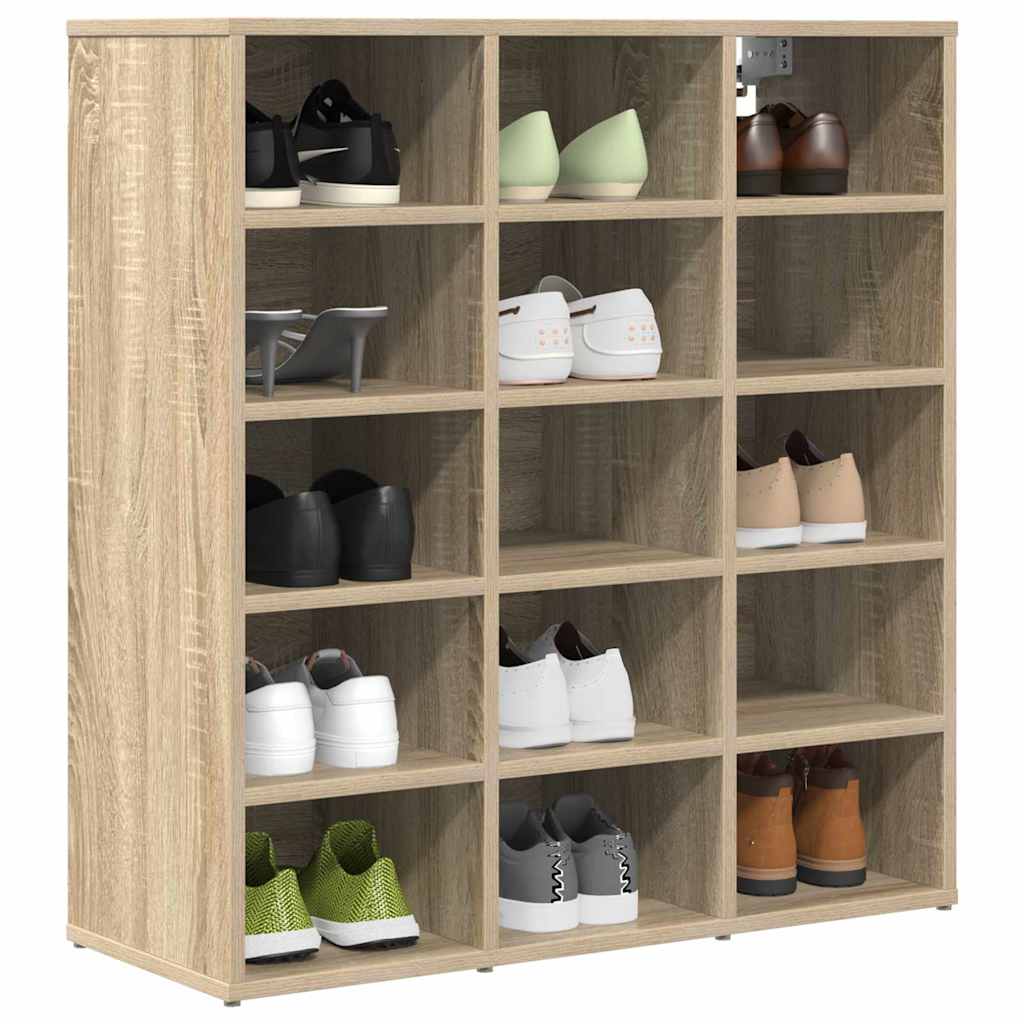 Vidaxl schoenenkast sonoma eiken 77,5 x 30 x 83,5 cm bewerkt hout