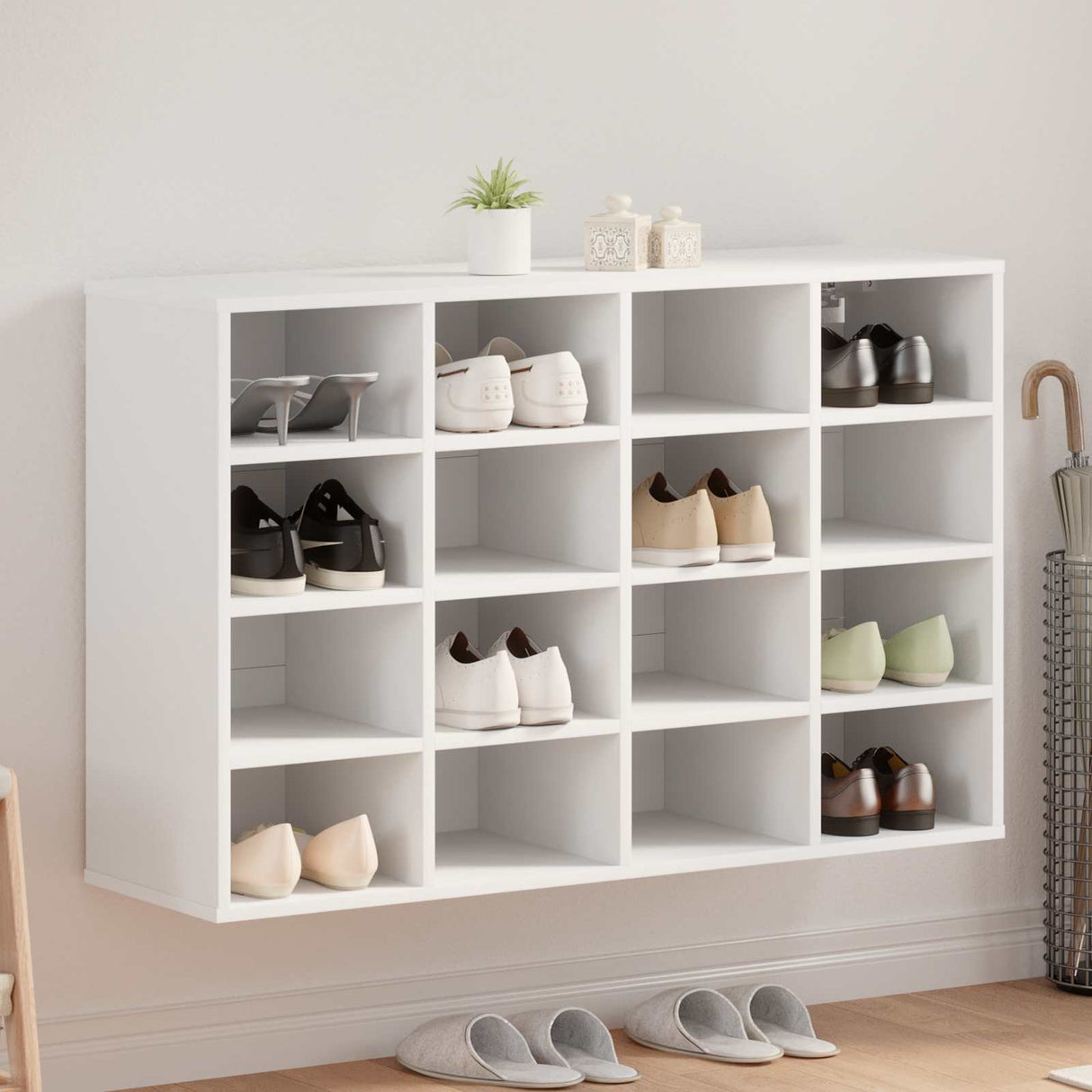 Vidaxl schoenenkast met plank wit 103 x 30 x 67 cm bewerkt hout