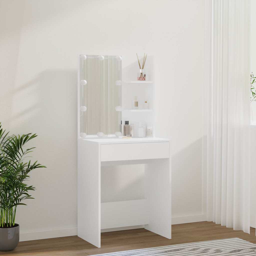 Vidaxl kaptafel met led-verlichting 60x40x140 cm wit