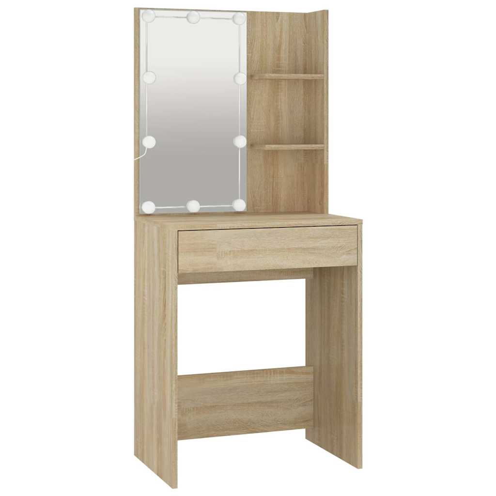 Vidaxl kaptafel met led-verlichting 60x40x140 cm sonoma eikenkleurig