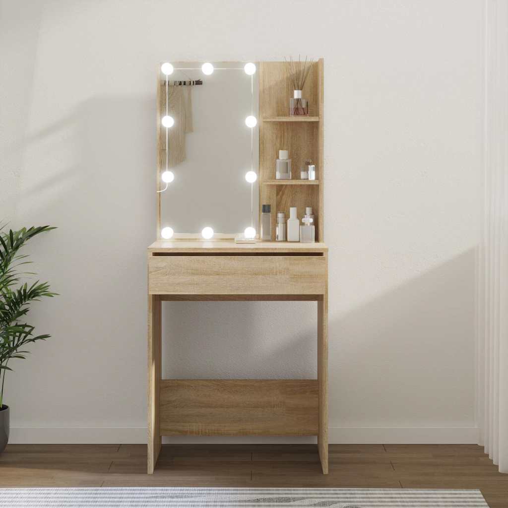 Vidaxl kaptafel met led-verlichting 60x40x140 cm sonoma eikenkleurig