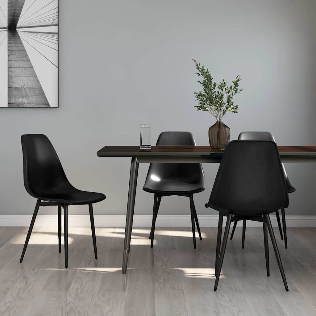 Vidaxl eetkamerstoelen 4 st pp zwart