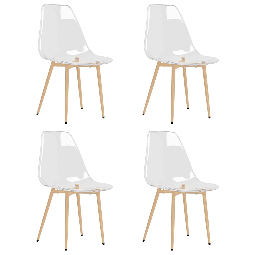 Vidaxl eetkamerstoelen 4 st pet transparant
