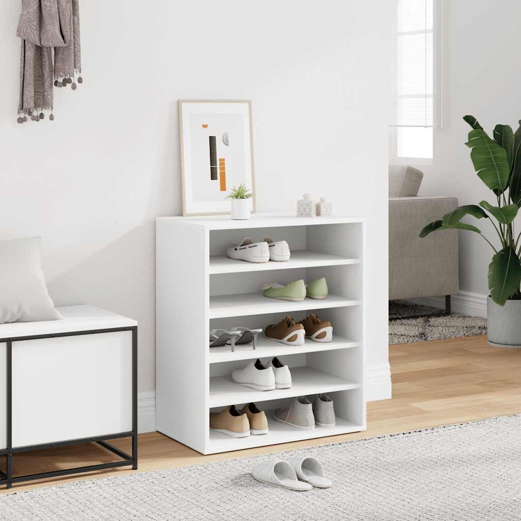 Vidaxl Shoe Cabinet 60x35x70 cm forarbejdet træhvide
