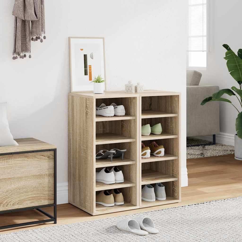 Vidaxl skoskabe 2 stk 31,5x35x70 cm træ sonoma eg Farve