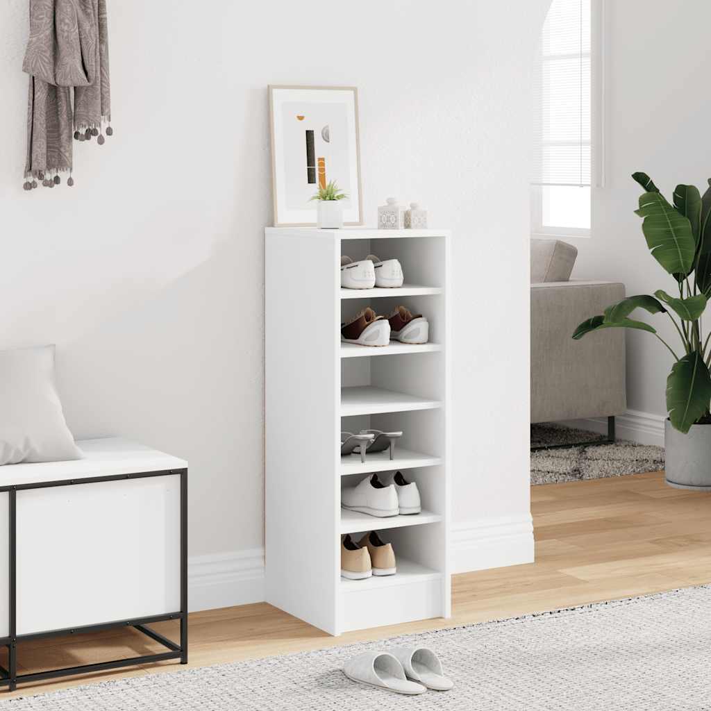 Vidaxl Shoe Cabinet 31.5x35x90 cm forarbejdet træhvide