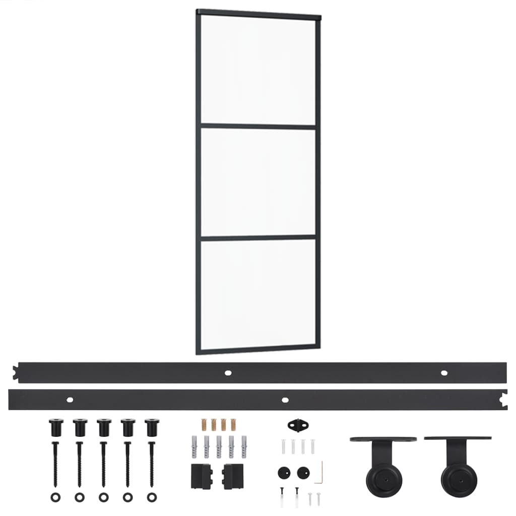 Vidaxx skydedør med beslag 76x205 cm aluminium og ESG glas