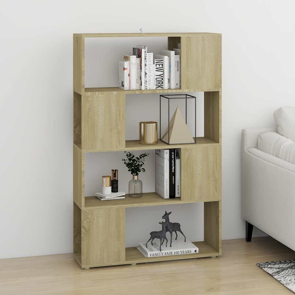 Vidaxl boekenkast kamerscherm 80x24x124,5 cm bewerkt hout sonoma eiken