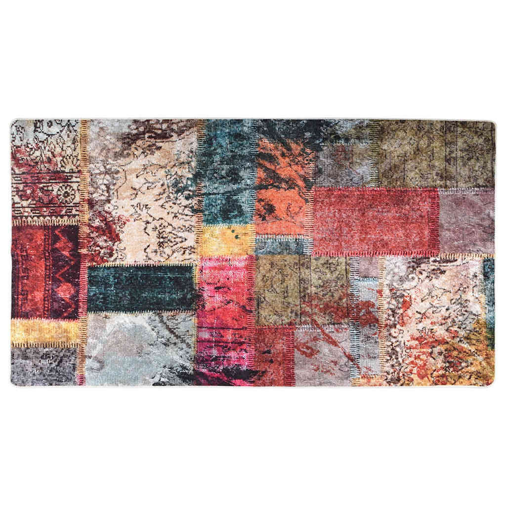 Vidaxl Rug Washable Anti-Slip Patchwork 190x300 cm flerfarvet