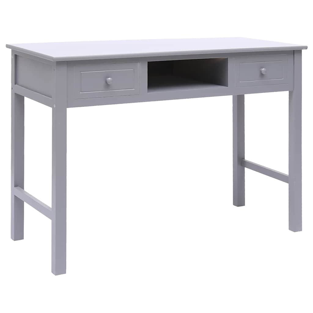 Vidaxl bureau 108x45x76 cm massief paulowniahout grijs