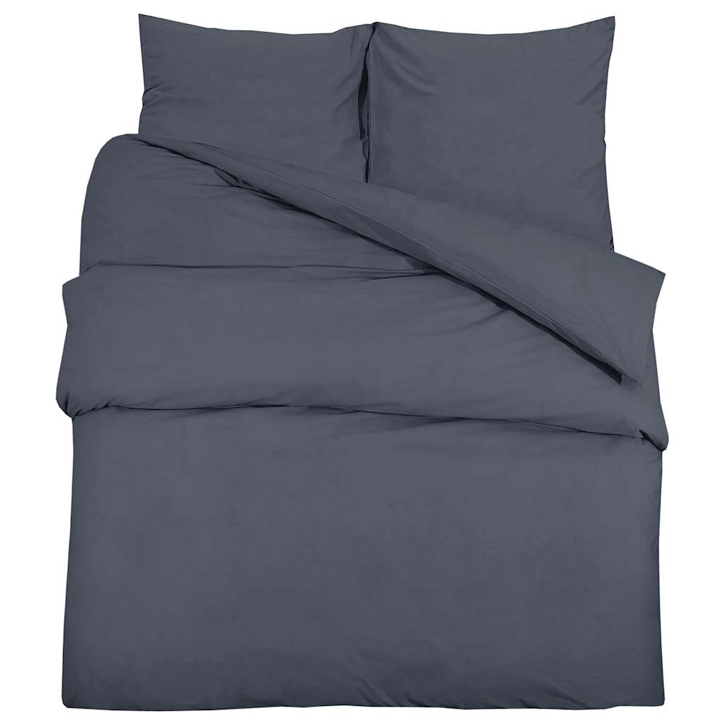 VIDAXL DUVET OVERLAY SET Letvægt 155x220 cm Mikrofiber Anthracite