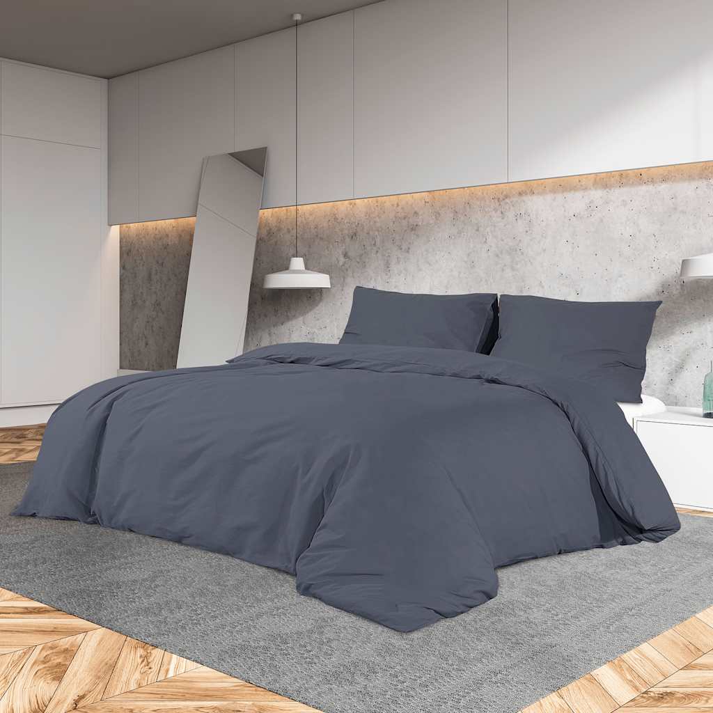 VIDAXL DUVET OVERLAY SET Letvægt 155x220 cm Mikrofiber Anthracite