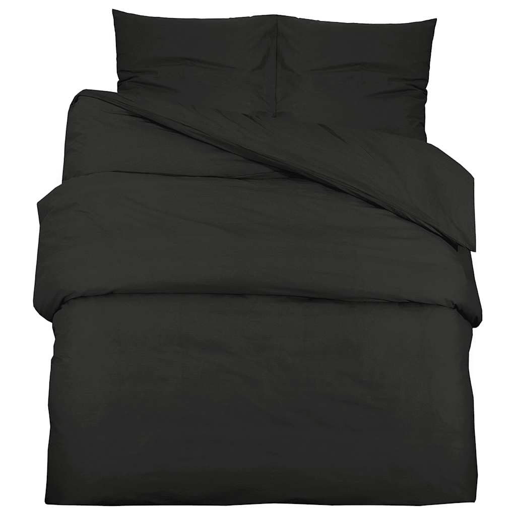 Vidaxl DUVET OVERLAY SET Letvægt 155x220 cm Mikrofiber sort