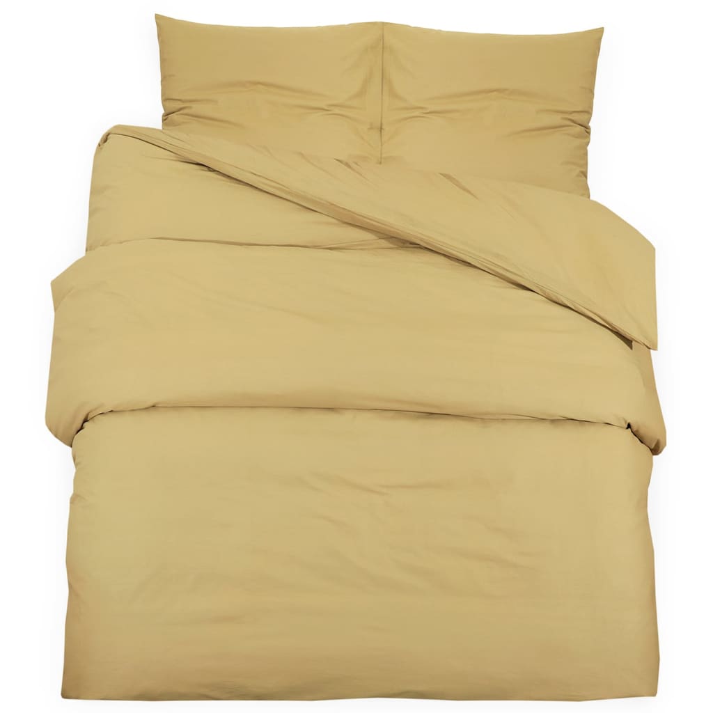 Vidaxl dekbedovertrekset lichtgewicht 240x220 cm microvezel taupe