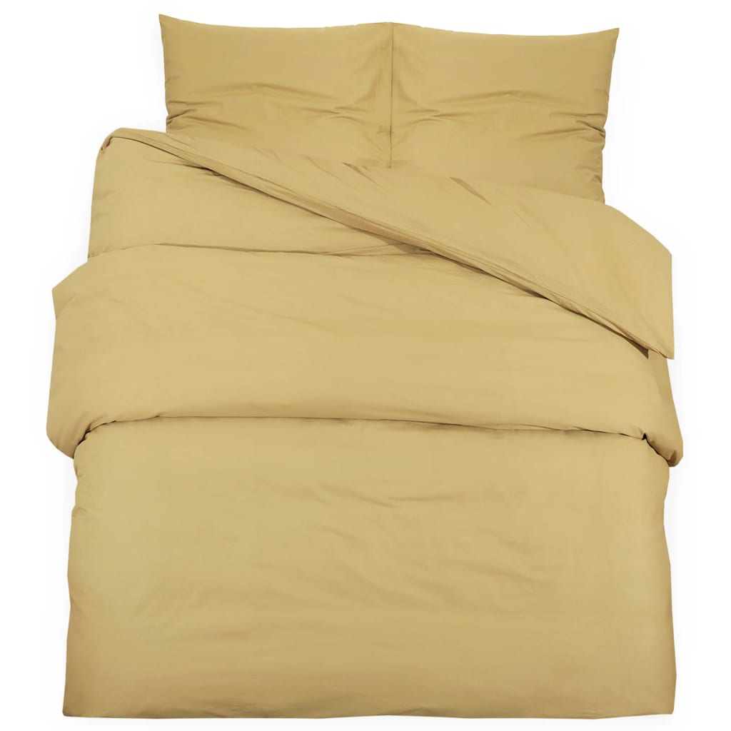 Vidaxl dekbedovertrekset lichtgewicht 200x220 cm microvezel taupe