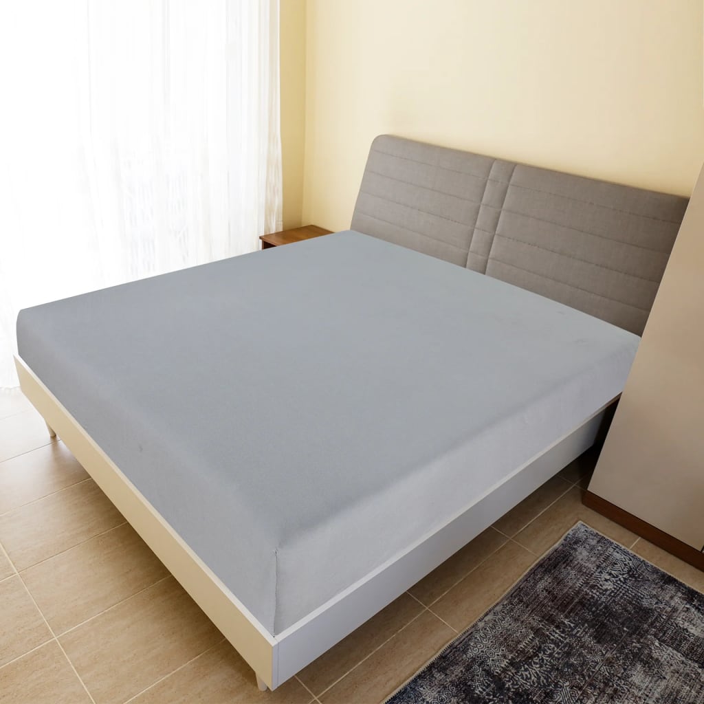 Vidaxl monterede ark 2 St Jersey 90x200 cm bomuldsgrå