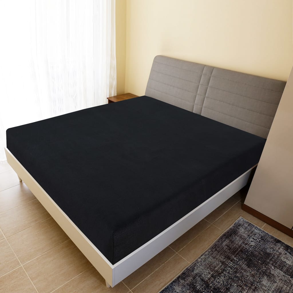 Vidaxl Fitted Sheet Jersey 90x200 cm bomuld sort