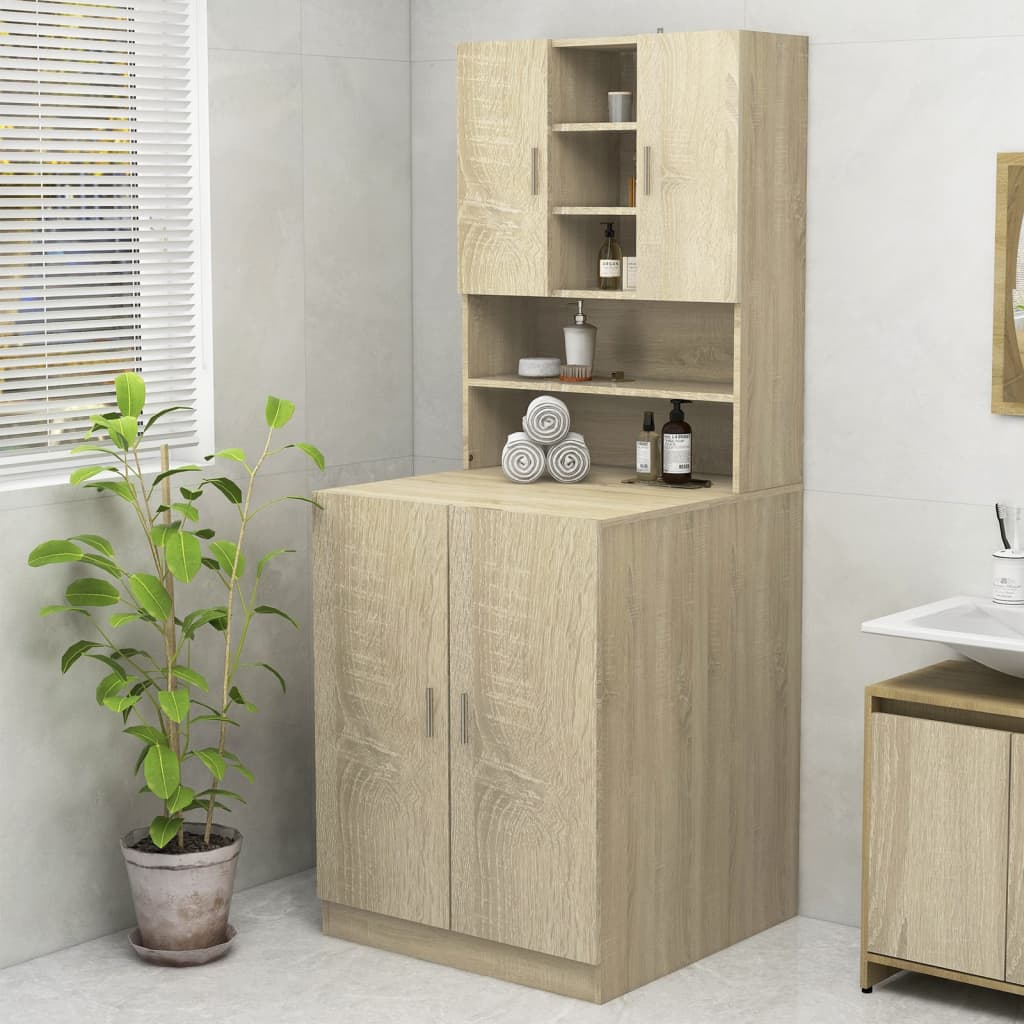 Vidaxl Washing Machine Cabinet Sonoma Oak -farvet