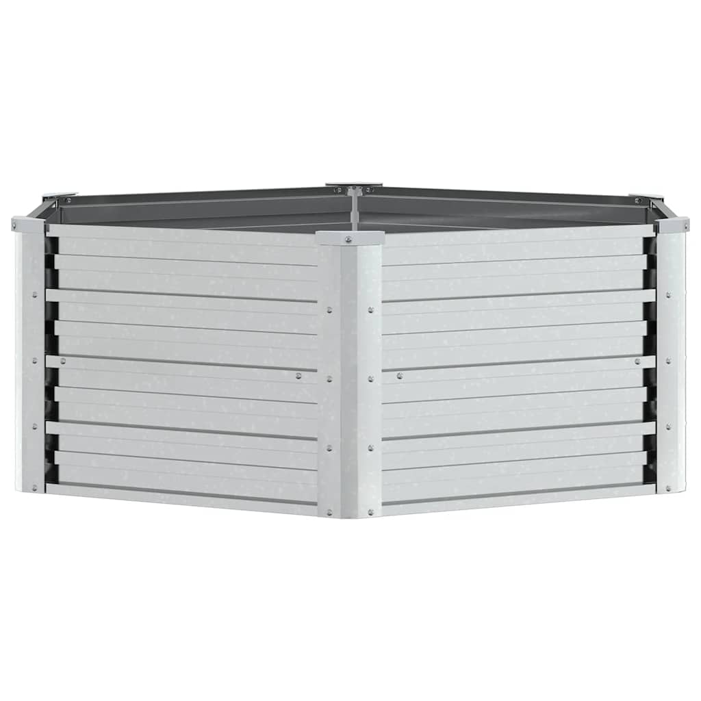 Vidaxl planter hævet 129x45 cm galvaniseret stål sølvfarve