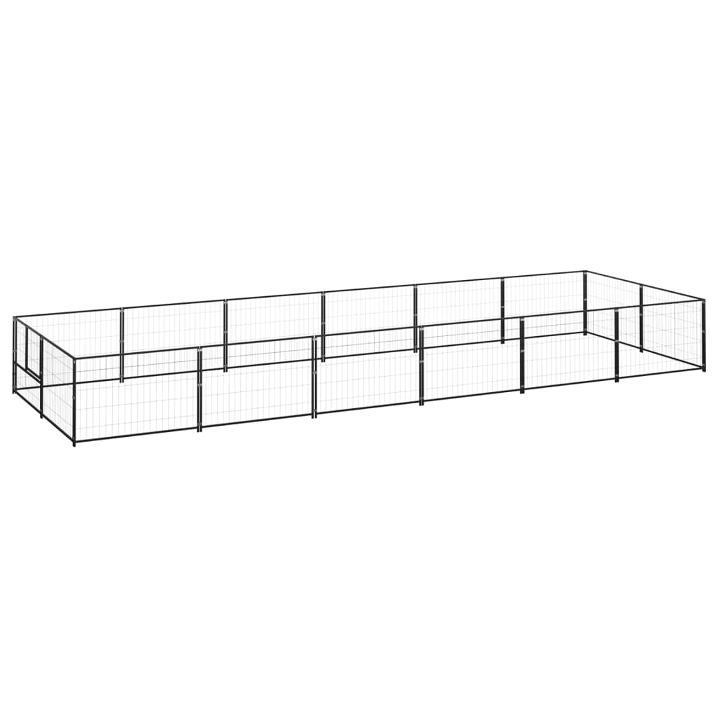 Vidaxl Dog Kennel 12 M² Steel Black