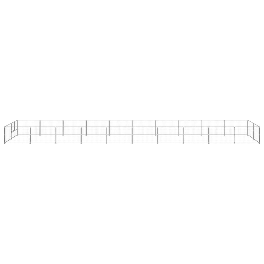Vidaxl Dog Kennel 20 m² stål sølvfarvet