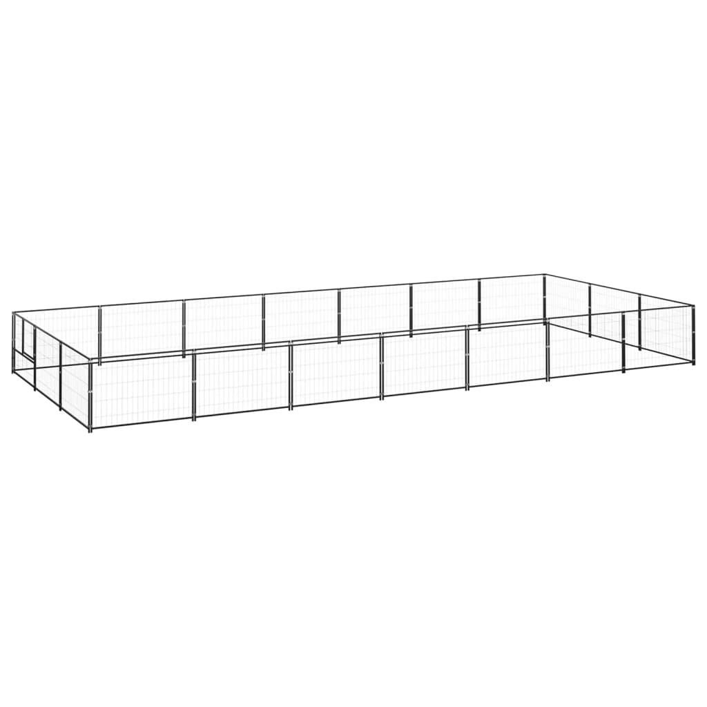 Vidaxl Dog Kennel 21 m² stål sort