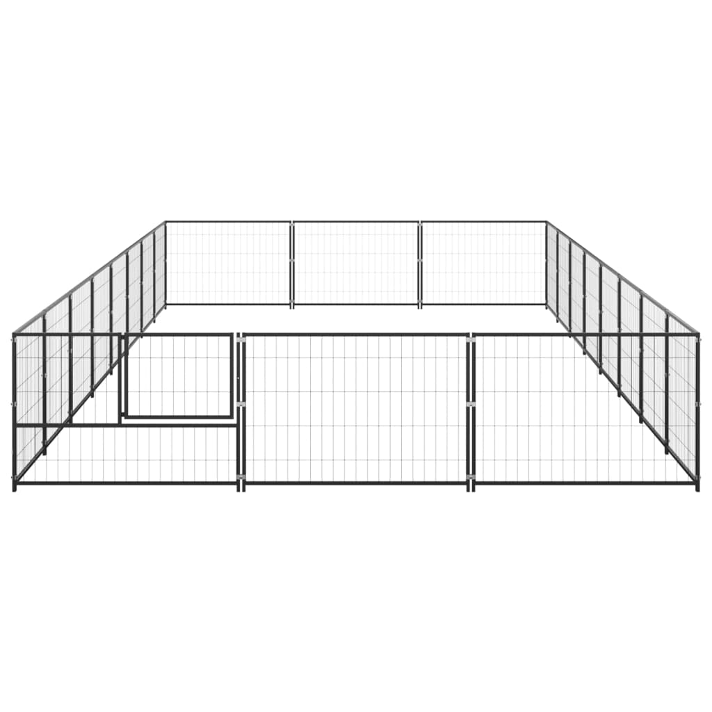 Vidaxl Dog Kennel 24 M² Steel Black