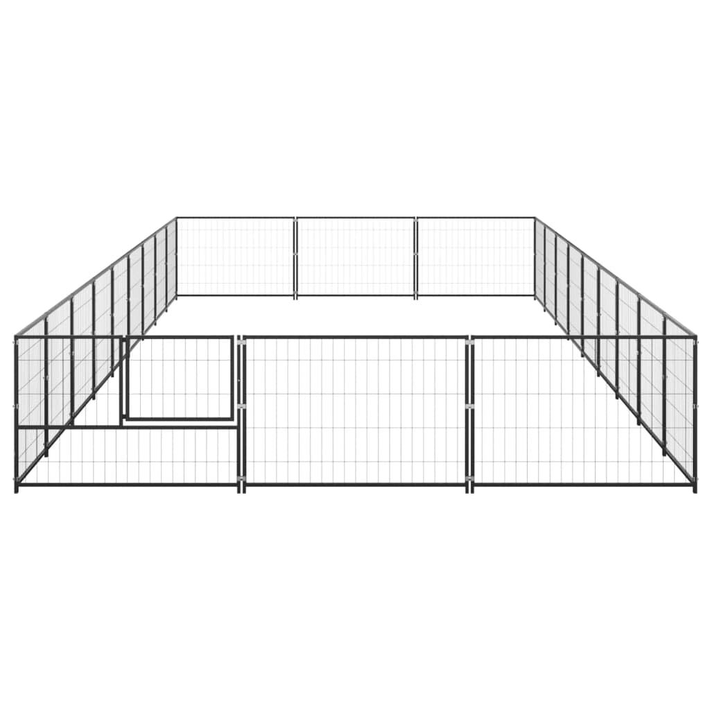Vidaxl Dog Kennel 27 m² stål sort