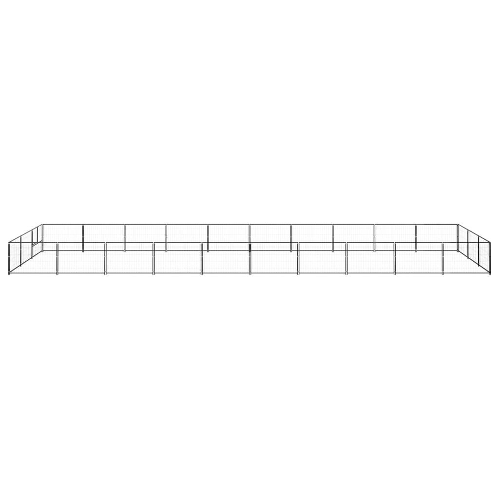 Vidaxl Dog Kennel 30 m² stål sort
