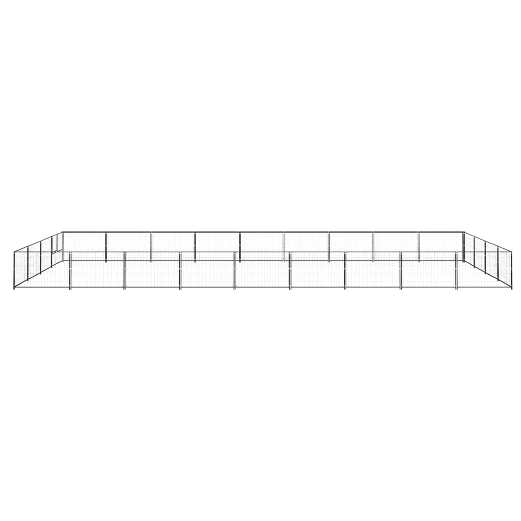 Vidaxl Dog Kennel 36 m² stål sort