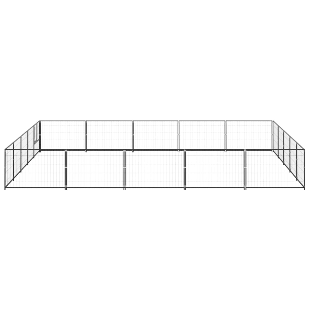 Vidaxl Dog Kennel 25 m² stål sort