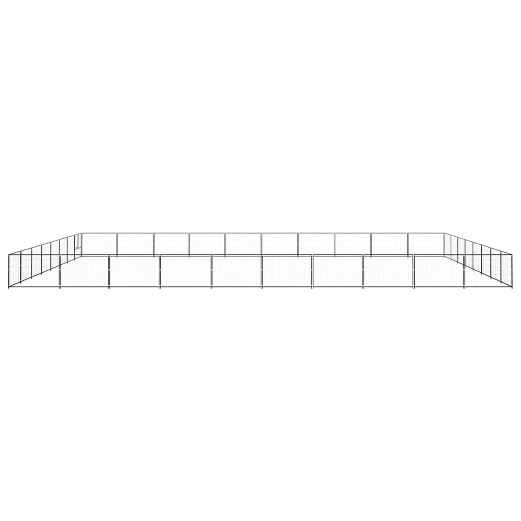 Vidaxl Dog Kennel 80 m² stål sort