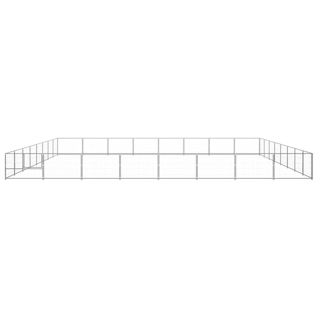 Vidaxl Dog Kennel 64 m² stål sølvfarvet