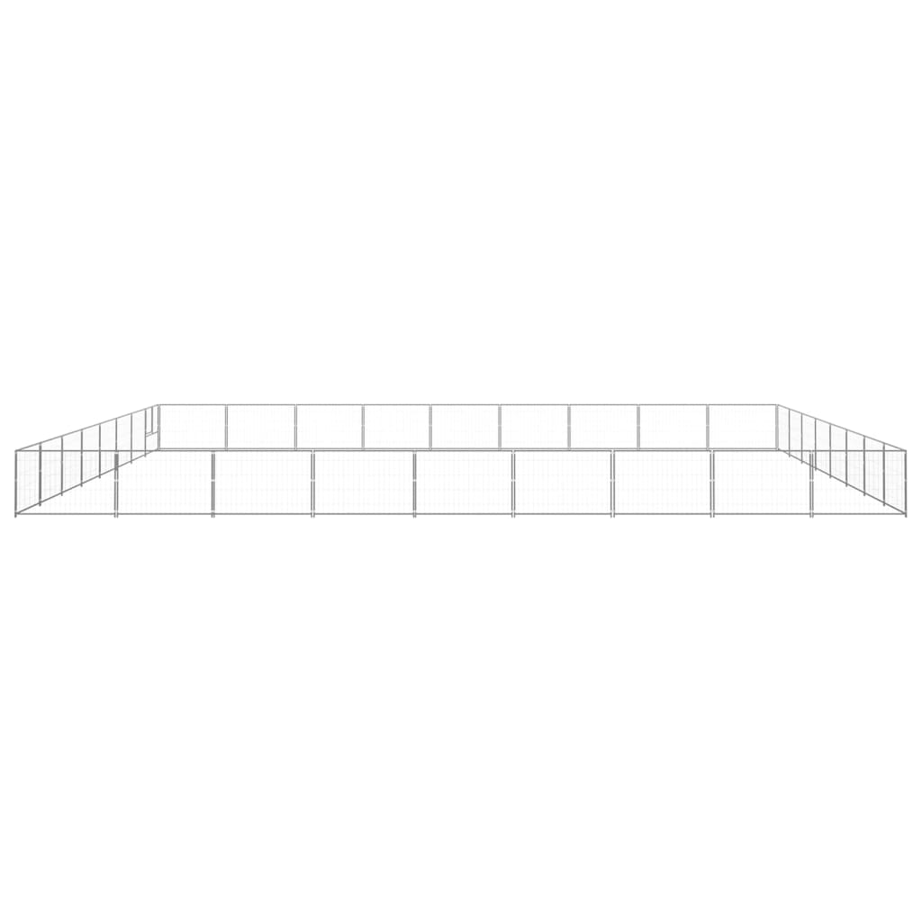 Vidaxl Dog Kennel 72 m² stål sølvfarvet