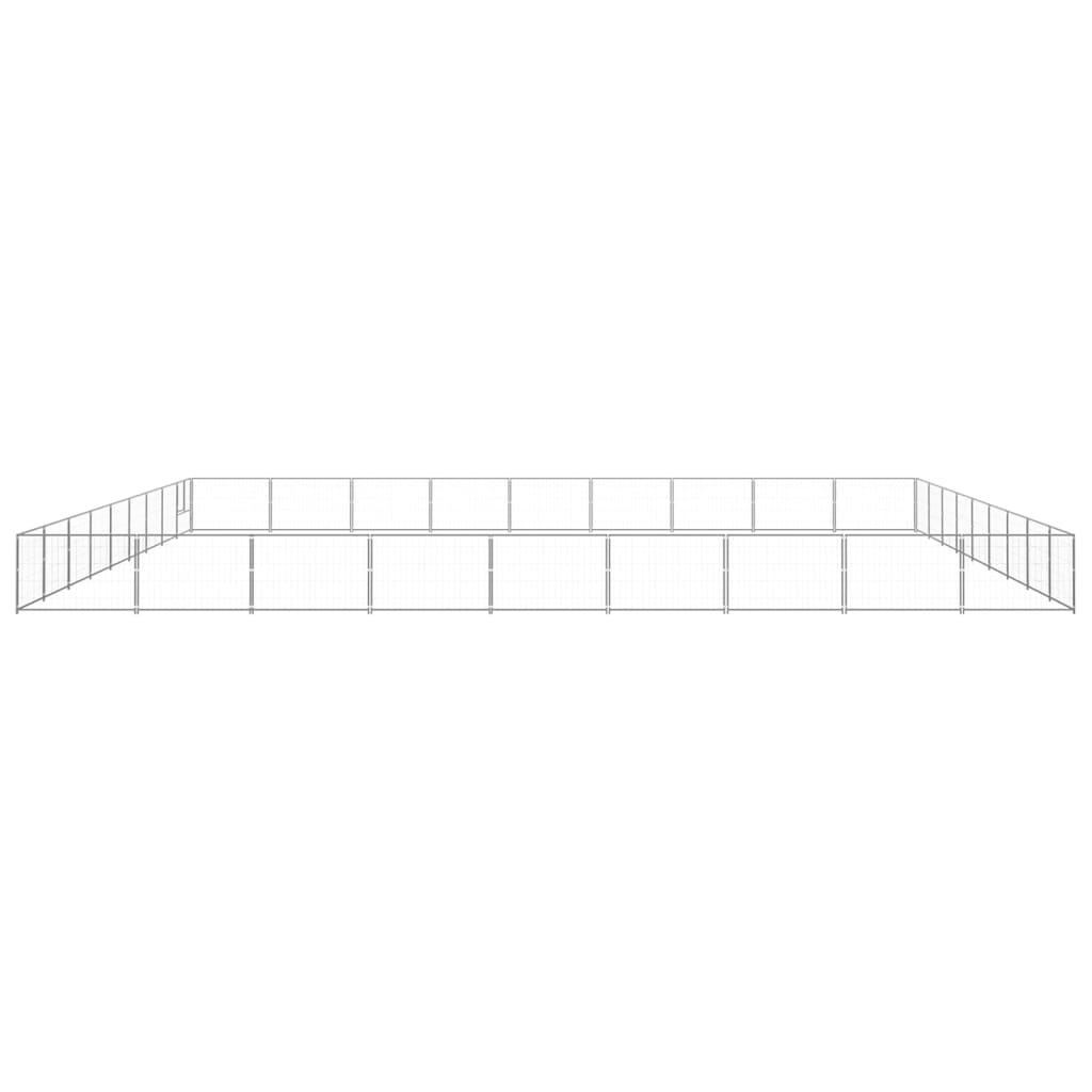 Vidaxl Dog Kennel 81 M² stål sølvfarvet