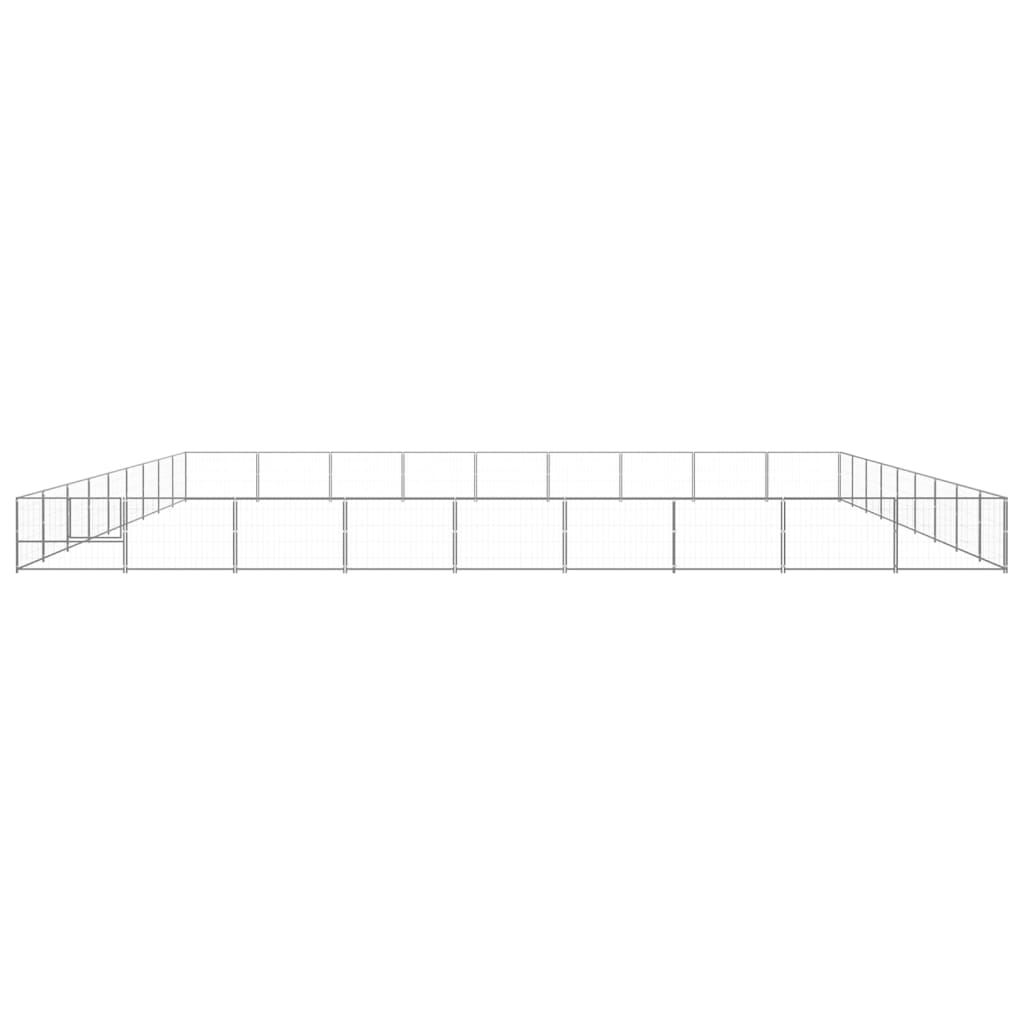 Vidaxl Dog Kennel 81 M² stål sølvfarvet