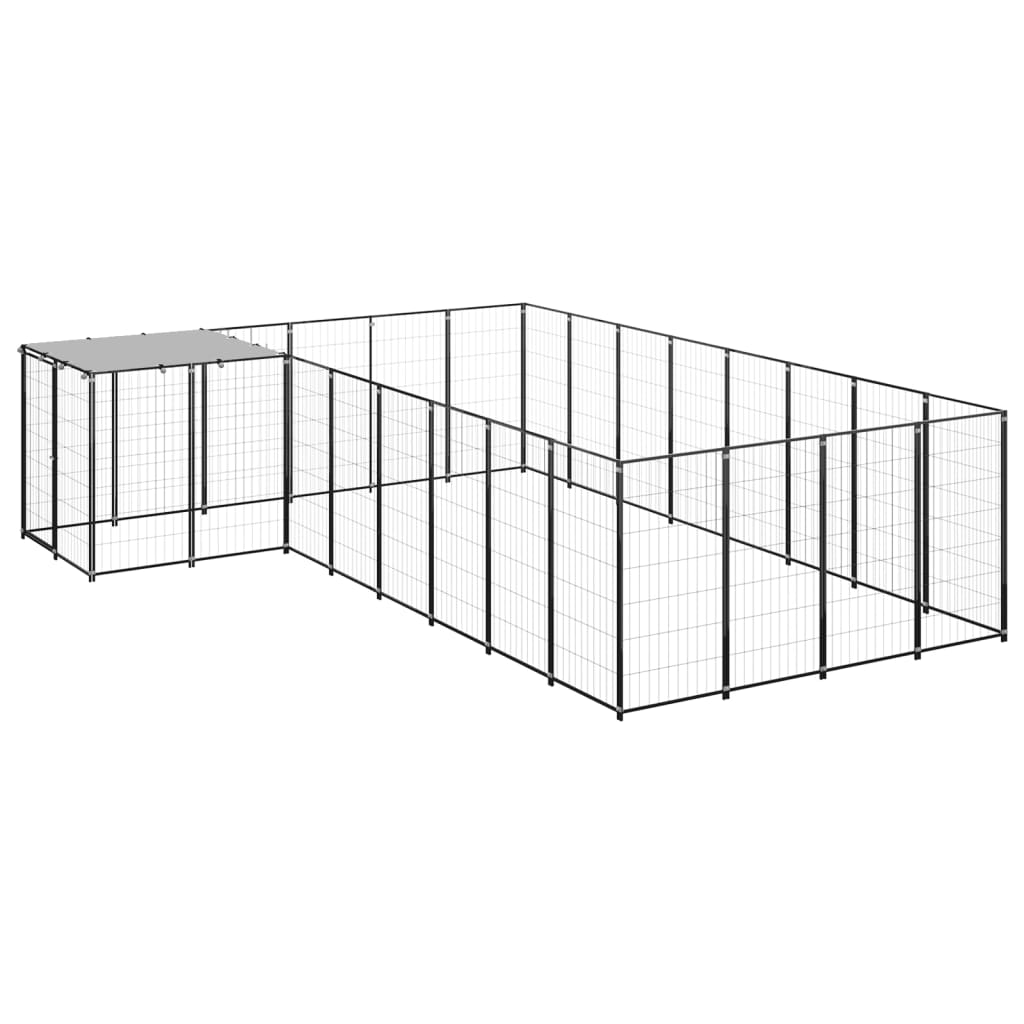 Vidaxl Dog Kennel 10,89 m² stål sort
