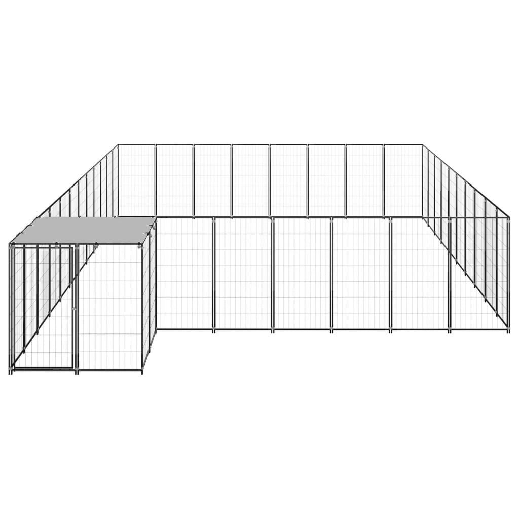Vidaxl Dog Kennel 25,41 m² stål sort
