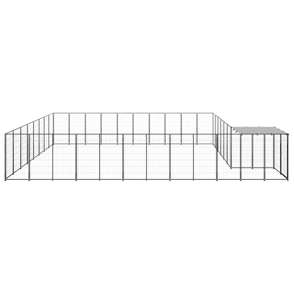 Vidaxl Dog Kennel 25,41 m² stål sort